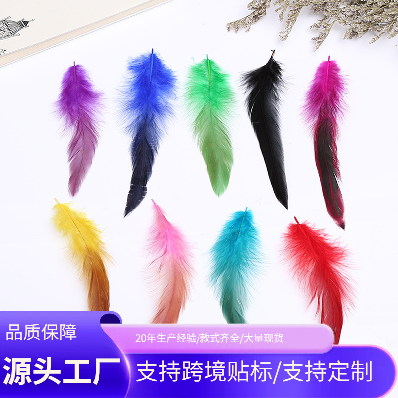 多彩紫泳羽毛鸡毛DIY饰品婚庆羽毛服装辅料演出道具10~15cm