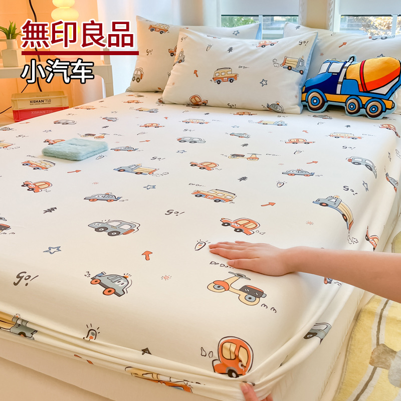 2025 nueva sábana de algodón de una sola pieza de algodón para niños cubierta protectora todo incluido 2024 nuevo juego de tres piezas de dormitorio