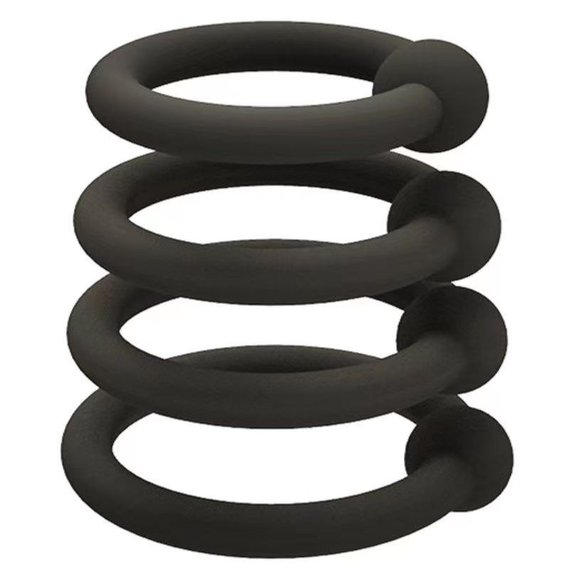 Silicone Lock Ring Set, 4-Pack Delay Rings for Men, Stretchy Adult Toy — detail image 3