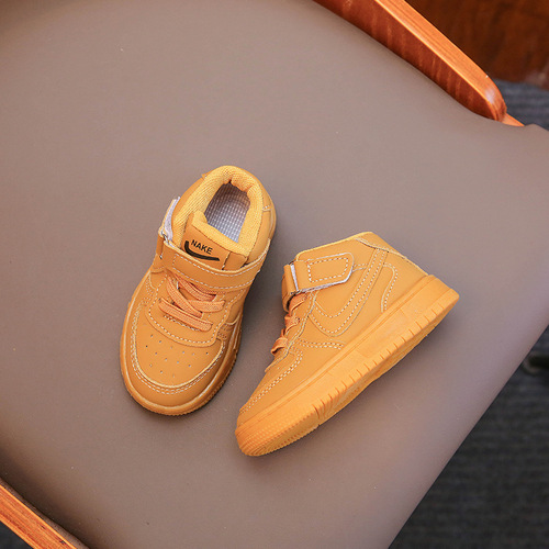  Children's Mid-top Sports Shoes Boys Classic Casual Sneakers Girls Mid-top White Shoes Baby Shoes