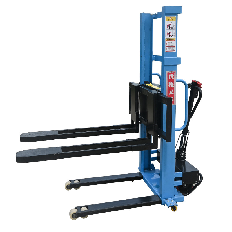 Carretilla elevadora montada sobre camión totalmente eléctrica, auto de subida y bajada, pequeño elevador portátil, carga y descarga, apilamiento, artefacto de manipulación