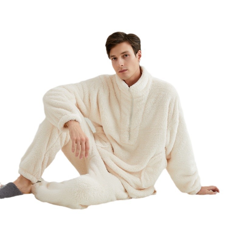 GraceChic GraceChic 2024 New Couple Coral Fleece Pajama Plus Size European And American Cross-Border Christmas Homewear Set_voghion.com