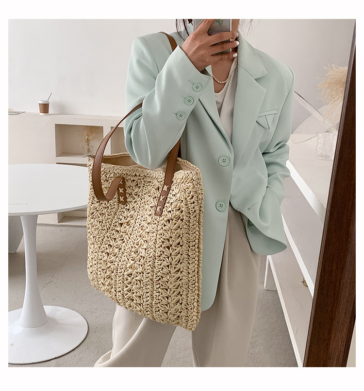 Mode Stroh Hollow Woven Bag display picture 11