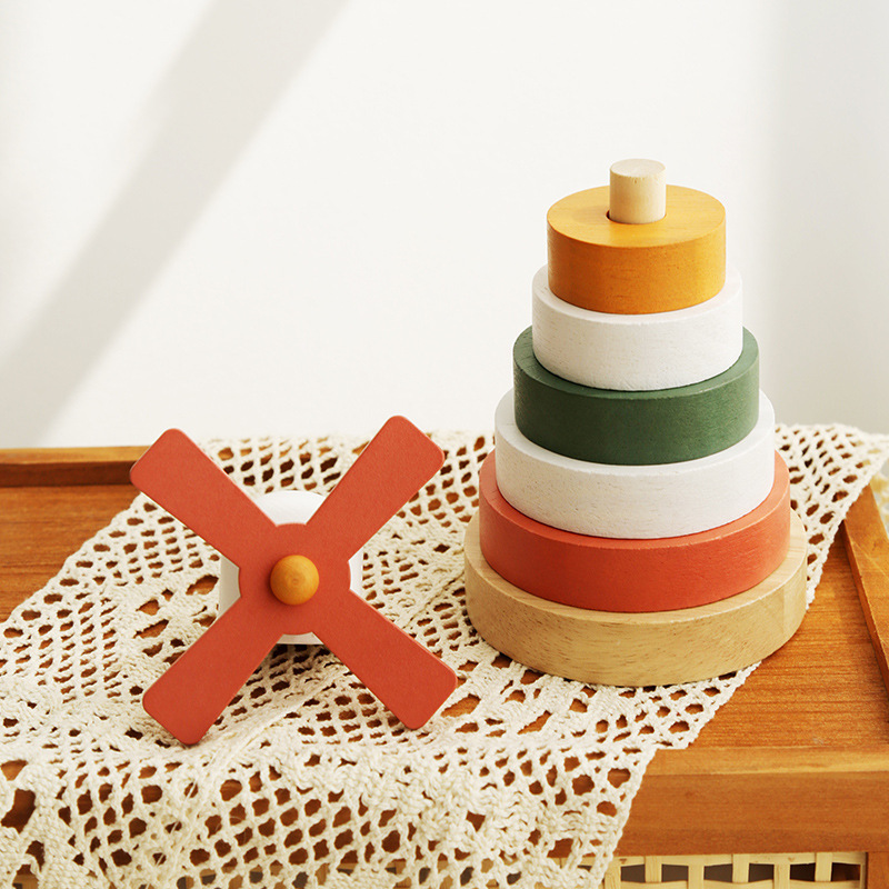 retro table wooden windmill toy