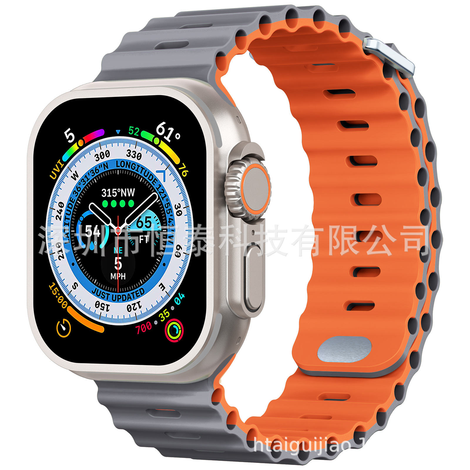Suitable for iwatcha9/8 Apple full series Mountain Ocean modified two-color silicone strap