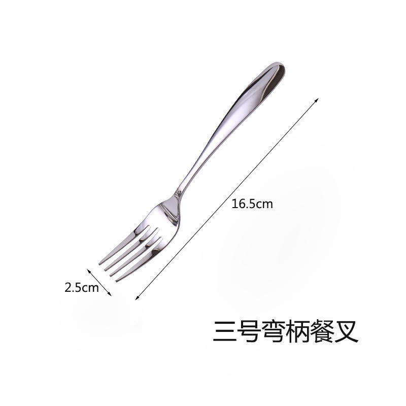 クリエイティブ曲げ柄304ステンレスフォークスプーン食器の明るい顔の西洋スプーンの丸いスプーンの水滴スプーンの商用デザートスプーン|undefined