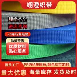 现货pp丙纶织带600d美国纹幼坑细坑彩色加厚背包手提带箱包辅料