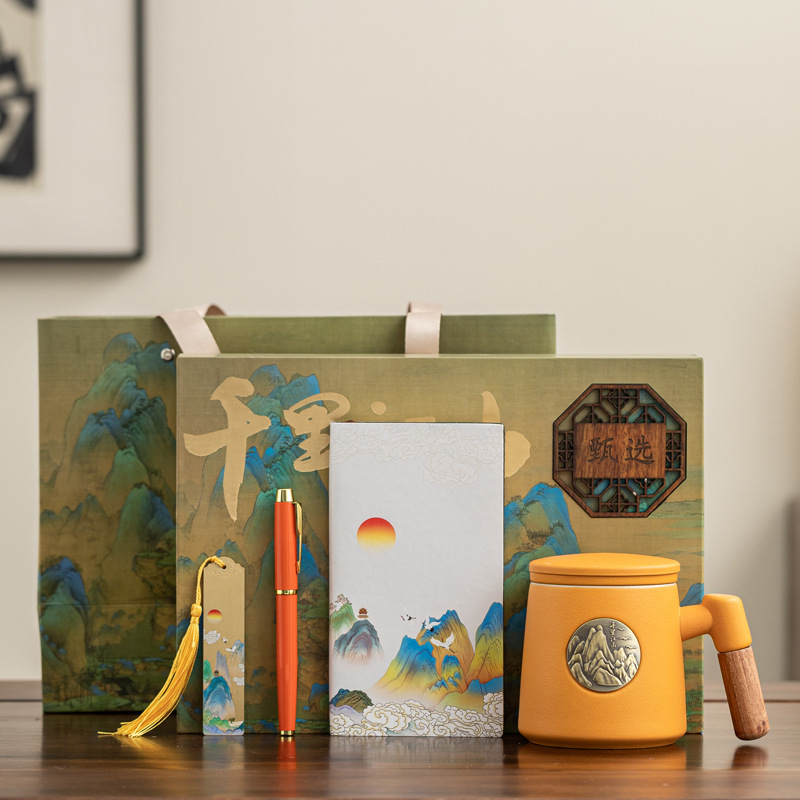 Taza de cerámica en relieve medalla de bronce con tapa caja de regalo taza de café taza de agua empresa regalo de mano tallado logotipo