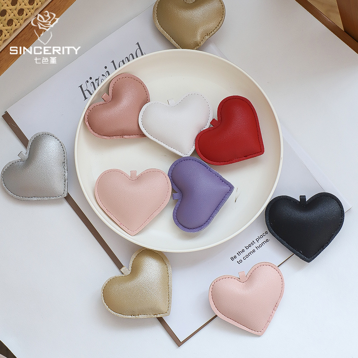 Cuero cordier de siete colores amor flor embalaje decoración de regalos decoración DIY flores artesanales materiales de decoración florista