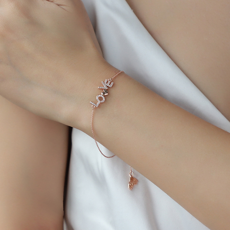 Original Design Letter Copper Plating Zircon Bracelets 1 Piece