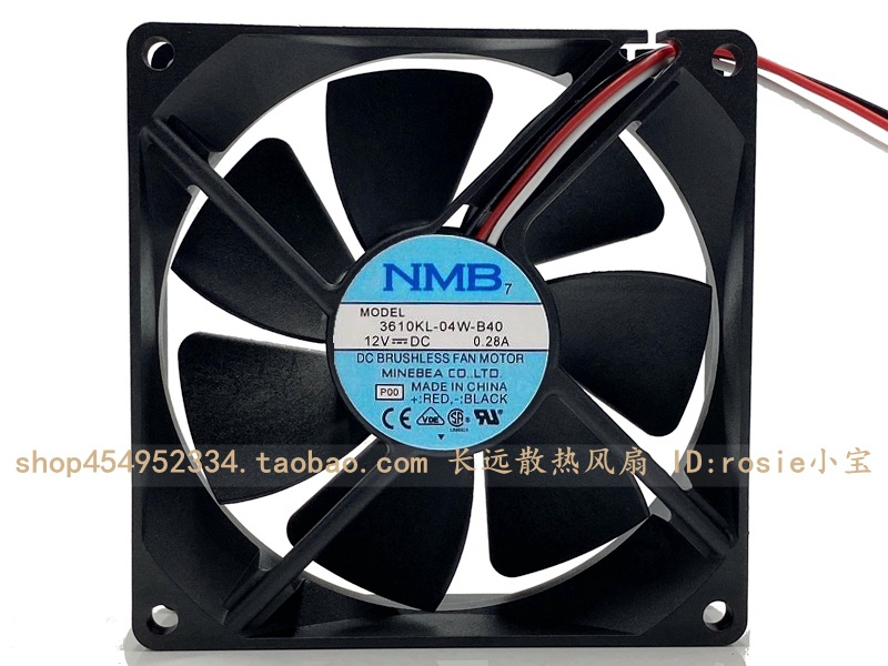 原装NMB 3610KL-04W-B40 9225 12V 0.28A 9厘米 双滚珠散热风扇