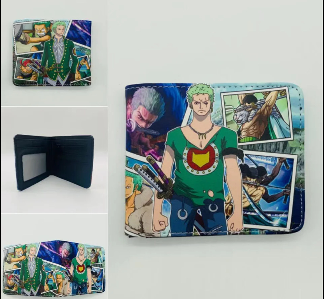 One Piece One Piece Cartera de dibujos animados japoneses Luffy Choba Solon plegable estudiantes PU cartera de cuero corta
