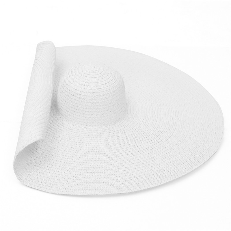 Damen Strohhut Mit Breiter Krempe Für Strand Und Sommerurlaub_voghion.com