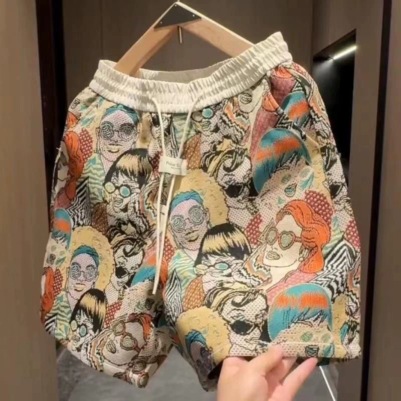 Летние новые высококачественные приливные принты повседневные шорты для мужчин и женщин
