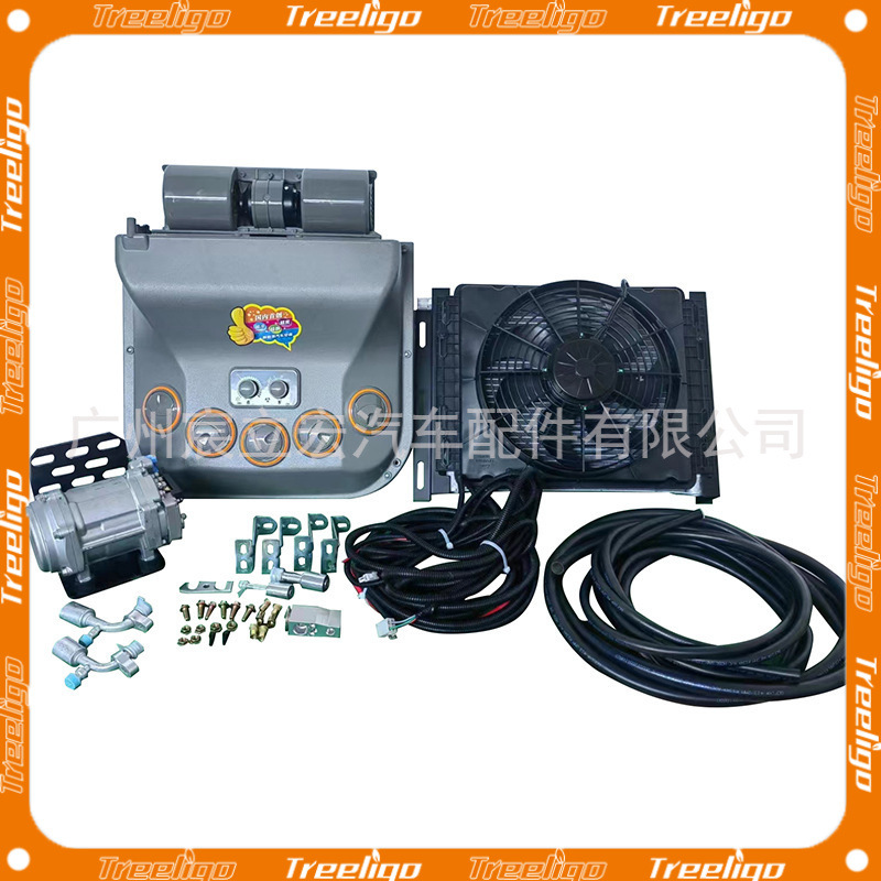 12V 24V coche eléctrico aire acondicionado (con salida de techo) adecuado para camiones pesados ingeniería vehículo cosechadora