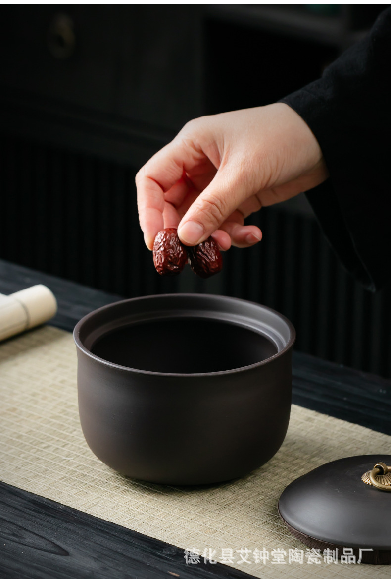 Ceramic Sealed Storage Jar Chinese Style Airtight Herbal Paste Container 501-800ml Moisture Proof Tea Caddy quality and texture