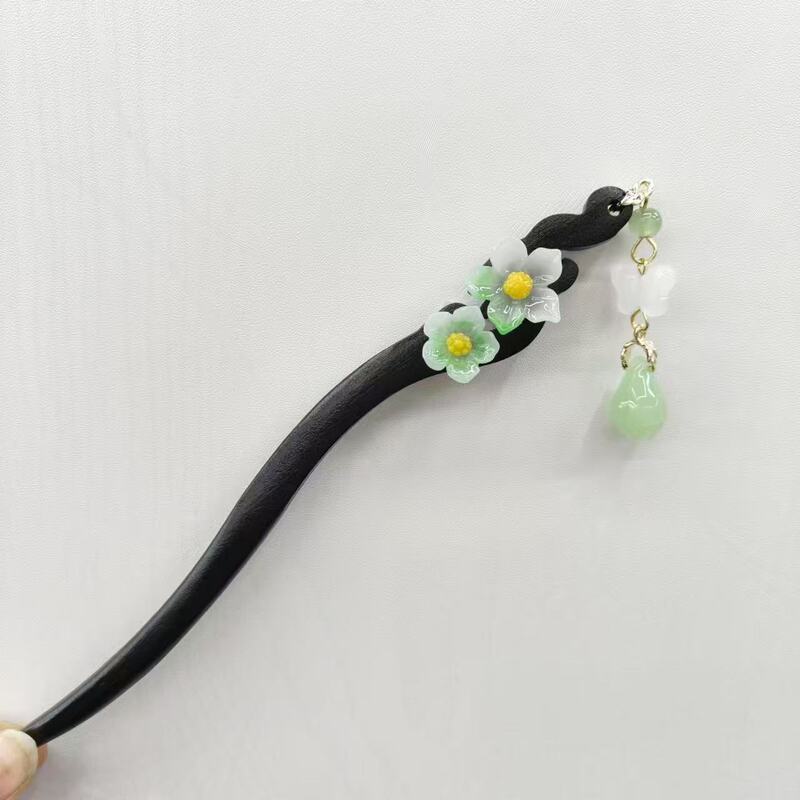 古风高级感黑色檀木发簪女流苏新中式簪子盘发神器发钗簪子苏州|undefined