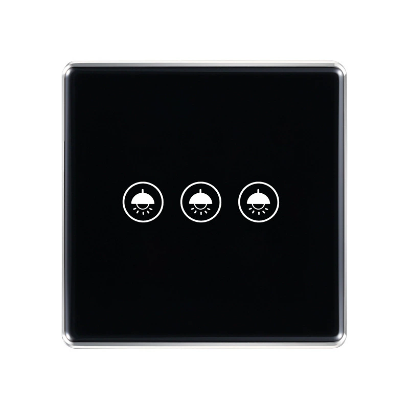 Graffiti ZigBee smart switch wif/zigbee metal middle frame 2.5D glass zero fire black