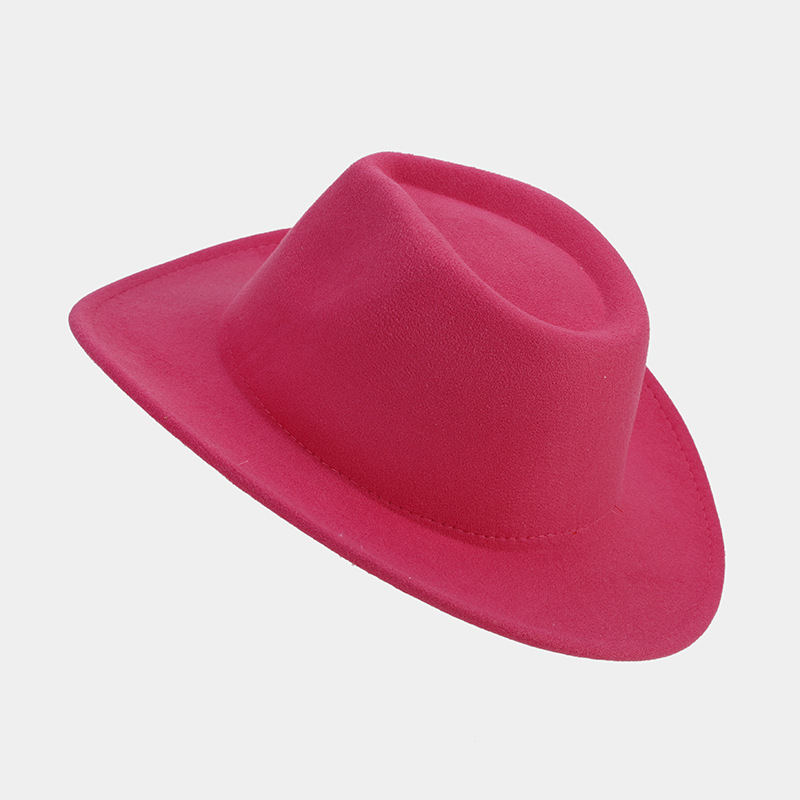 Unisexe Rétro Style Classique Couleur Unie Grand Avant-toit Chapeau Fédora display picture 2