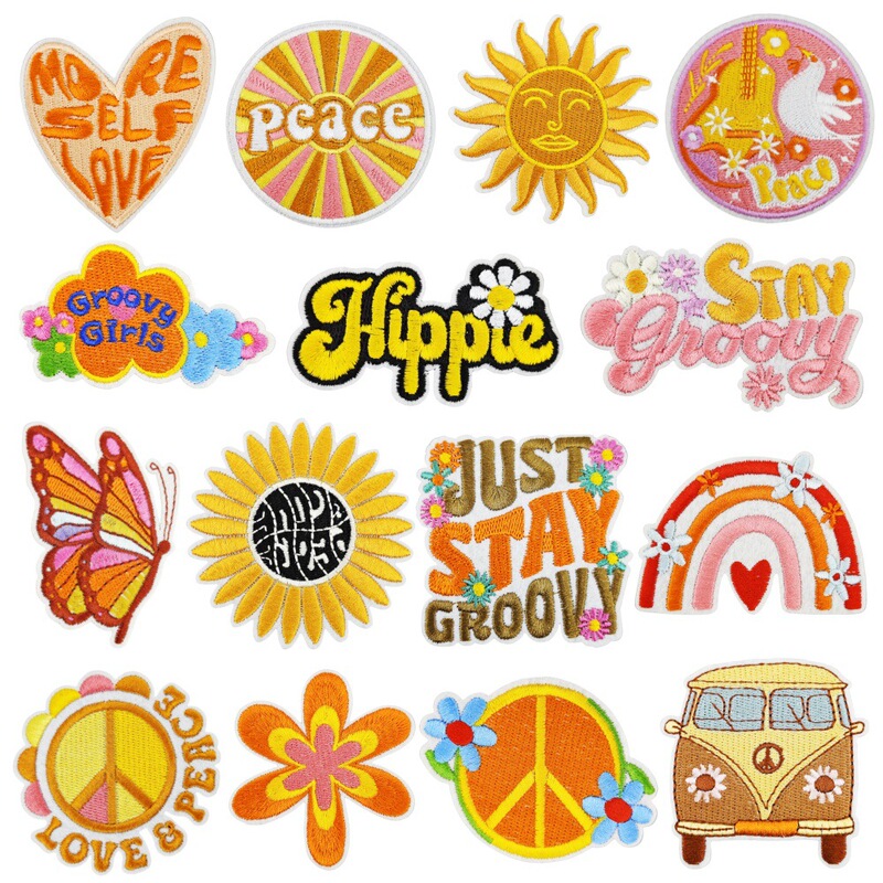 Embroidered Cloth Patch Graffiti Decoration Suitcase Notebook Amazon Popular Cross-Border Hippie Computer Embroidery Wholesale Embroidered Cloth Patch Graffiti Decoration Suitcase Notebook Amazon Popular Cross-Border Hippie Computer Embroidery Wholesale
