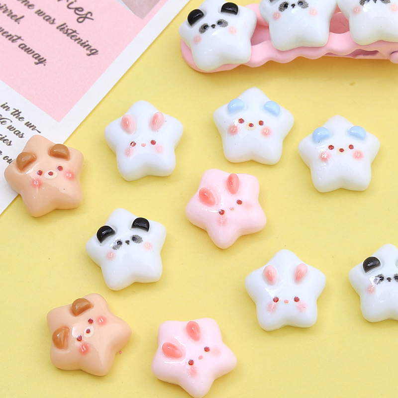 Mini Five-pointed Star Cartoon Animal Accessories Cream Glue Accessories Shoe Buckle Material Resin Accessories DIY Jewelry Hairpin