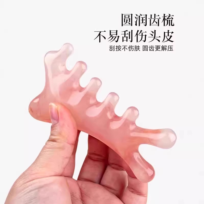 Peine de masaje Peine de meridianos de cabeza Masaje de terapia para hombres y mujeres Raspe el cuero cabelludo para dragar peine de dientes anchos Peine de meridianos portátil