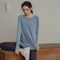 Loose-fitting Quick-dry Women's Sport Top 2024 Long-sleeve T-shirt Yoga Clothes Breathable Running Pilates Slimming Fitness Clothing