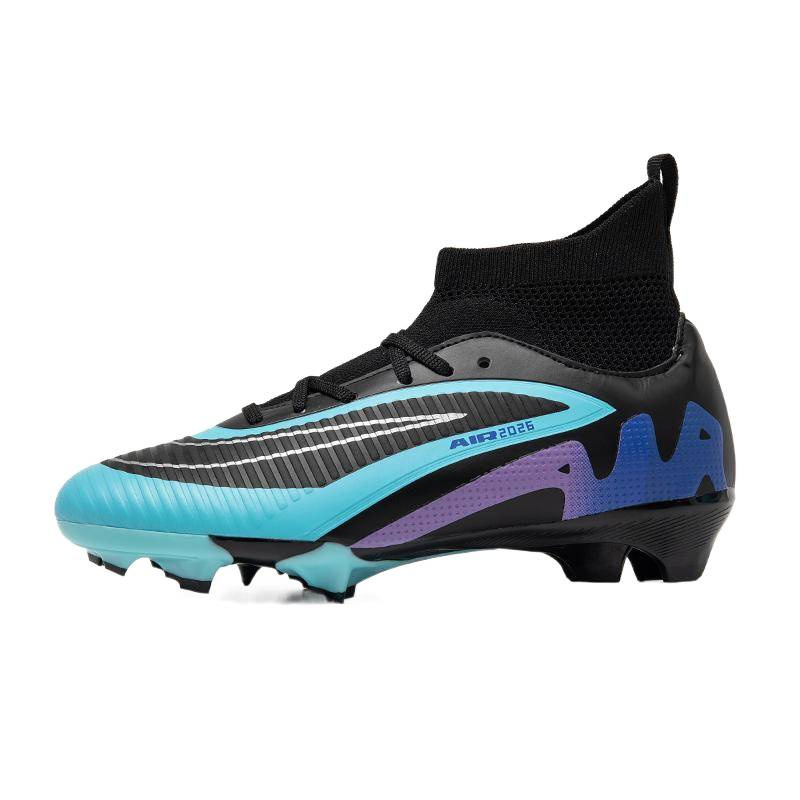 Zapatos de Fútbol Infantil de Caña Alta de Cuero Ligero para Pastizales Naturales image 5