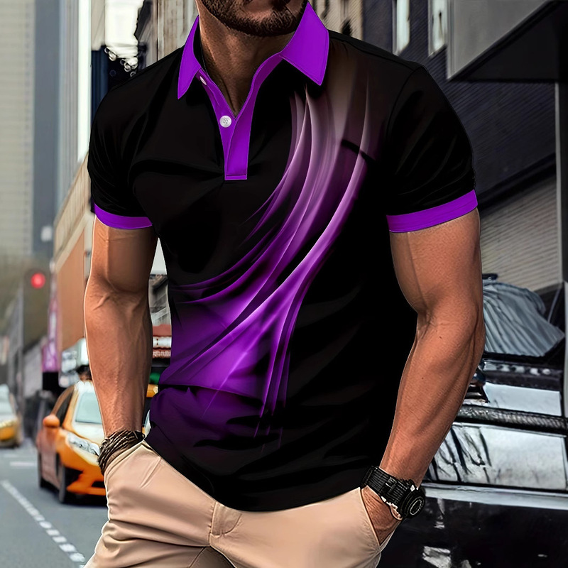 Men's Lapel Button Short-Sleeved Polo Shirt Casual Fashion Simple Trendyy Style Order Domestic First- and Second-Line Brands
