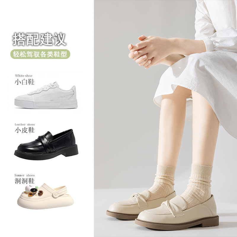 Calcetines de verano para mujer, absorbente de sudor, desodorante, calcetines de pila finos, doble aguja, algodón peinado, Zhuji, boca suelta, tubo largo, calcetines de confinamiento al por mayor