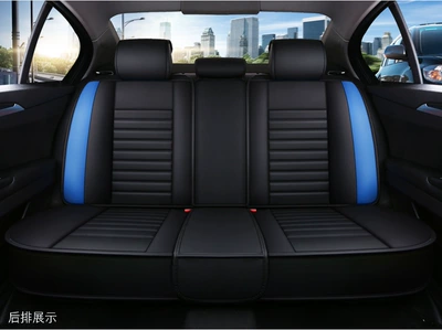 Seat cushion, seat cover | driver single seat leather seat cover - black-and-blue-rear-row-all-general