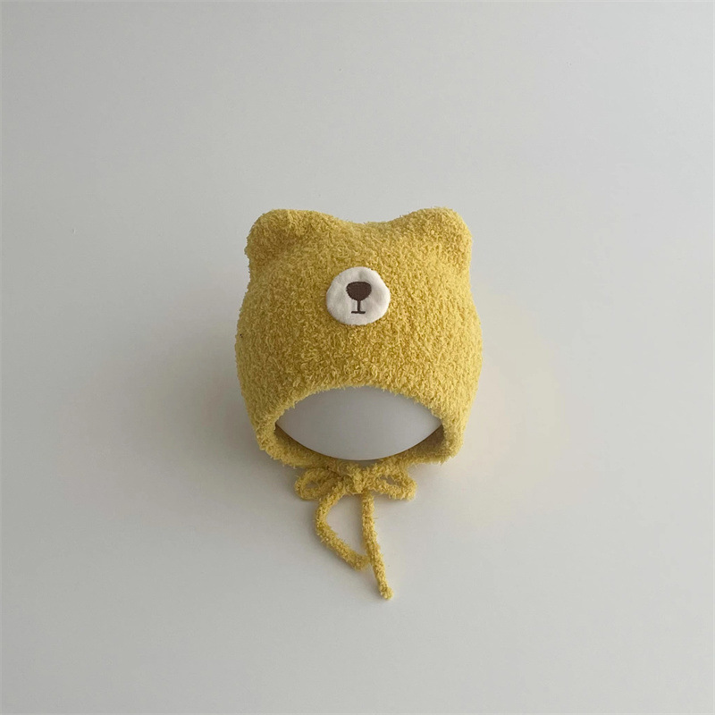 Cappello per bambini Autunno e inverno simpatico orso caldo bambino bambino cappello lavorato a maglia cappello per bambini_voghion.com