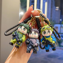 卡通特警熊猫钥匙扣创意潮酷可爱公仔情侣包包挂件小礼品厂家批发