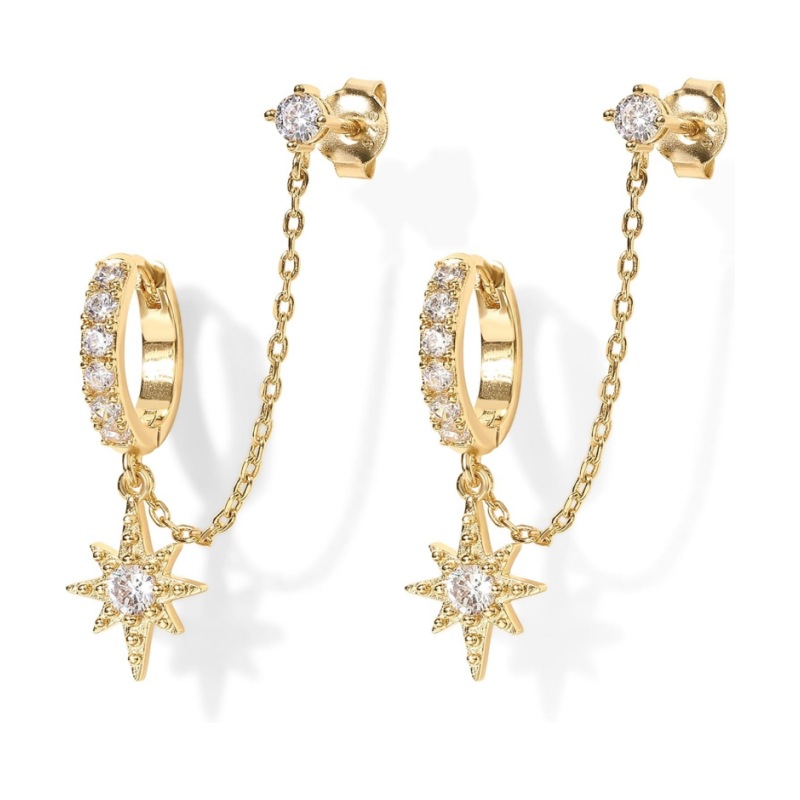 Golden earrings from pearl