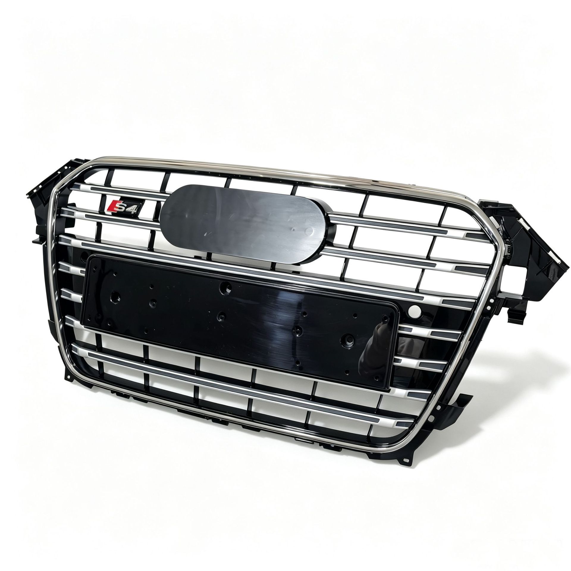 S4 Style Front Grille with Chrome and Glossy Black Finish for 2013-2016 Audi A4 S4 B8.5