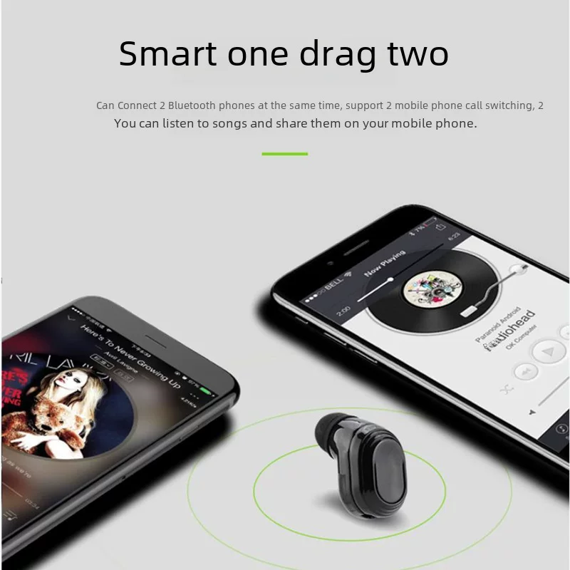 Маленькие невидимые три-дименсиональные наушники, Bluetooth, (торговля через границу)
