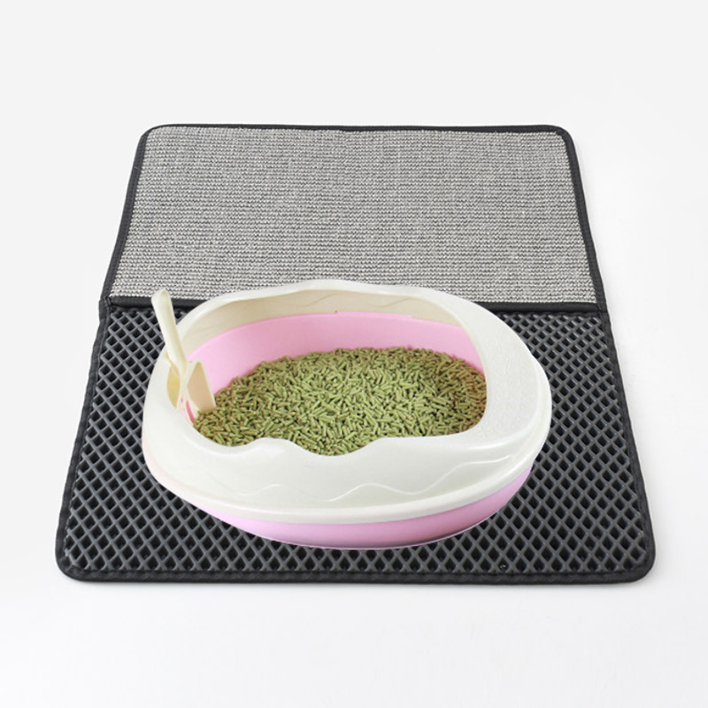 Transfronteriza nueva estera para mascotas estera de arena para gatos estera de doble uso para gatos garra de molienda estera de Sisal plegable de doble capa a prueba de arena suministros para gatos