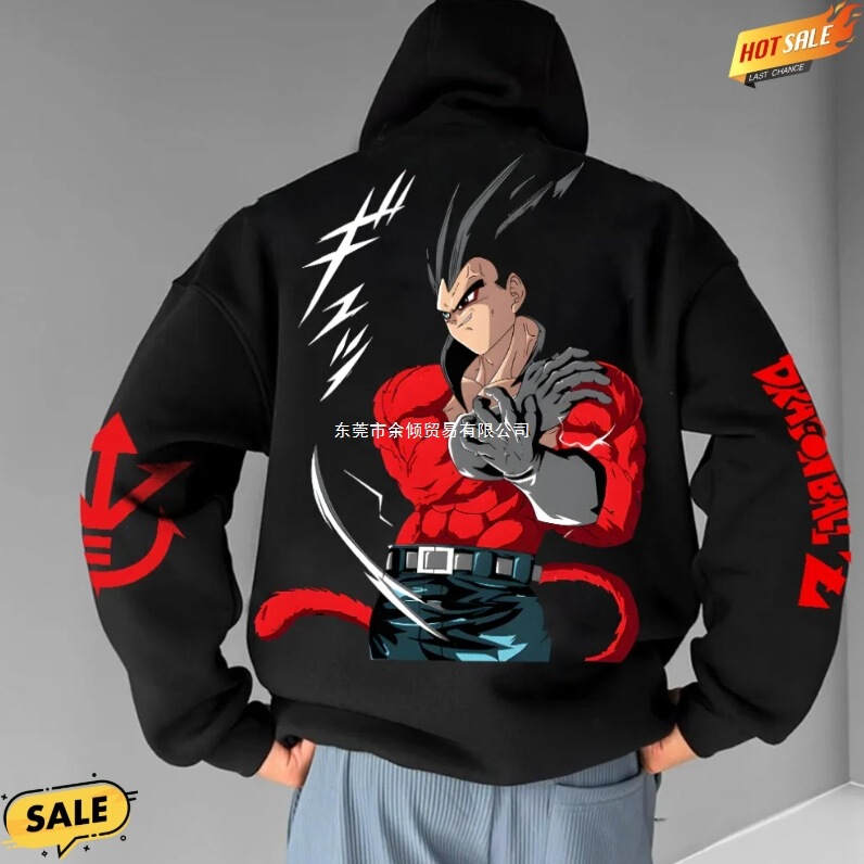 Dragon Ball Z Men's Hoodie Anime Inspired Oversized Casual Clothing 2025 Autumn Winter Cotton Printed Hooded Streetwear Style