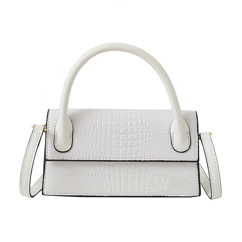 2024 bolso cuadrado pequeño, sentimiento transfronterizo de alta gama, estilo de nicho, bolso de mujer con letras extranjeras, bandolera con patrón de cocodrilo