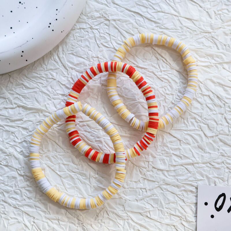 Cross-Border Amazon Best-Selling Colorful Clay Bead Bracelets Bohemian Soft Clay Elastic Bracelet Set