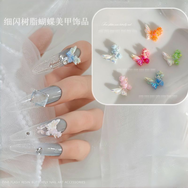 新しいレトロな中国風の蝶愛花ネイルアートアクセサリー DIY 妖精蝶ローズ純粋な欲望スタイルのネイルアクセサリー|undefined