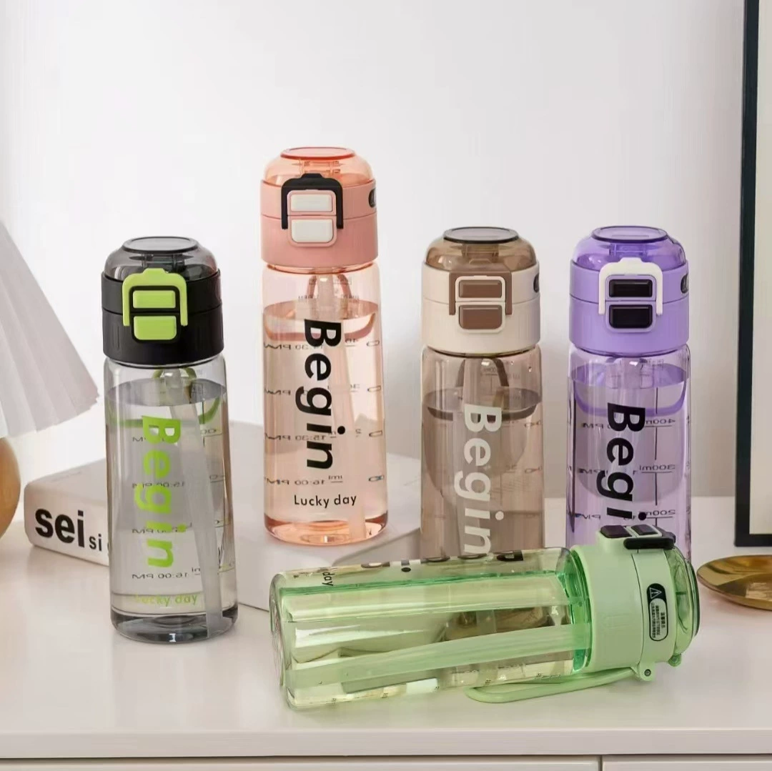 富通 Double drinking cup portable large capacity exercise direct drinking student cup high temperature resistant plastic kettle dual-purpose water cup