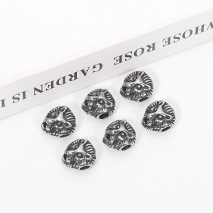 DIY Bracelet Bracelet Bracelet Jewelry Accessories Vintage Stainless Steel Lion Head Big Hole Spacing Transfer Bulk Beads