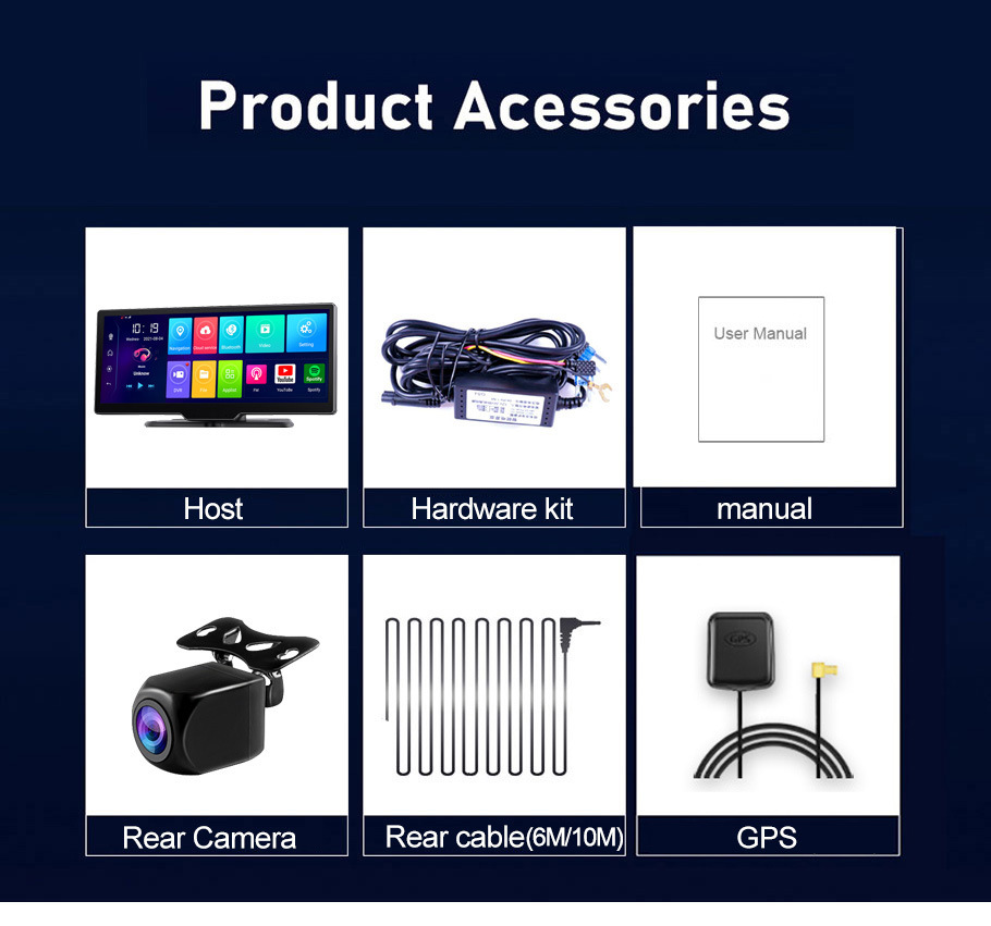 4G Remote Dash Cam Android Full-Screen Streaming Media Dual Front and Rear Recording Exclusive for Cross-Border Sales