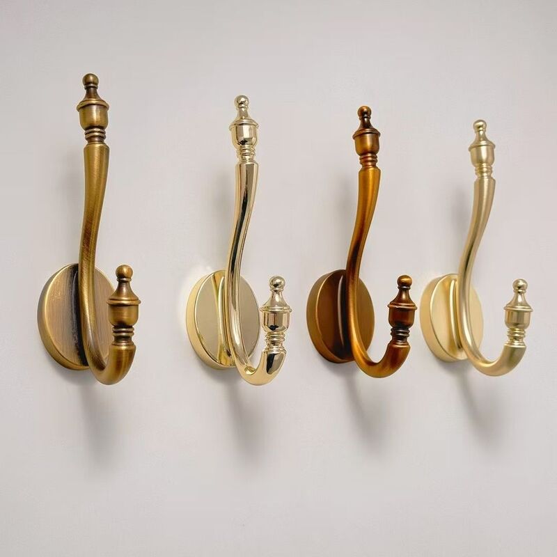 French-Style Antique Coat Hook, Solid Wood Door Hook, Wardrobe Hook, Entryway Wall Single Hook, Antique Bronze Storage