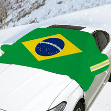 跨境定制国家旗帜球迷车用遮阳帘防晒隔热遮阳板加厚防冻雪挡车罩