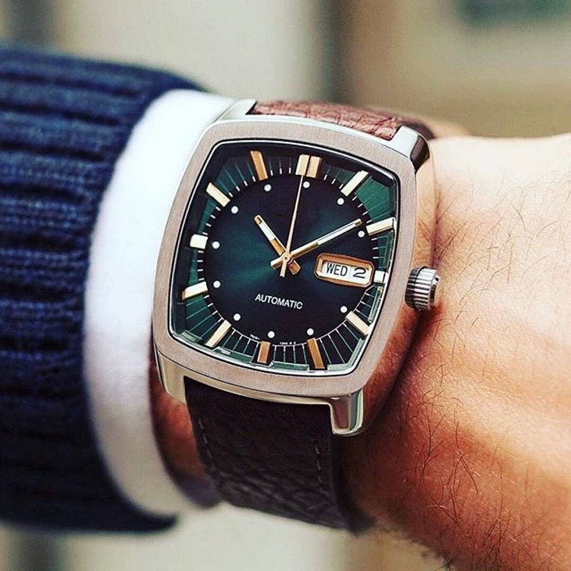 Men's Retro Barrel-shaped Automatic Mechanical Waterproof Watch_voghion.com