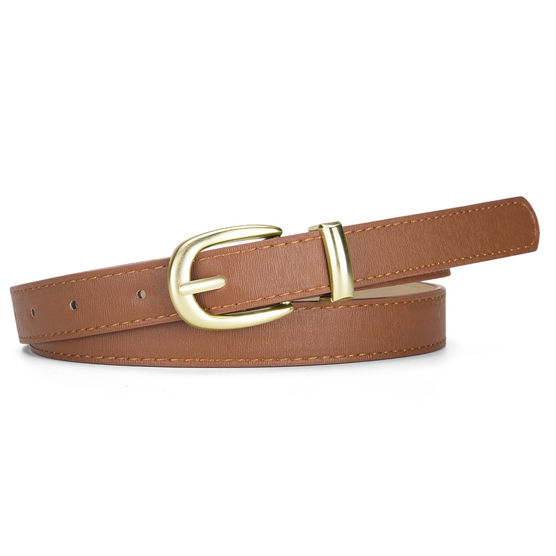 Cinturón Fino para Mujer de PU y Aleación para Jeans