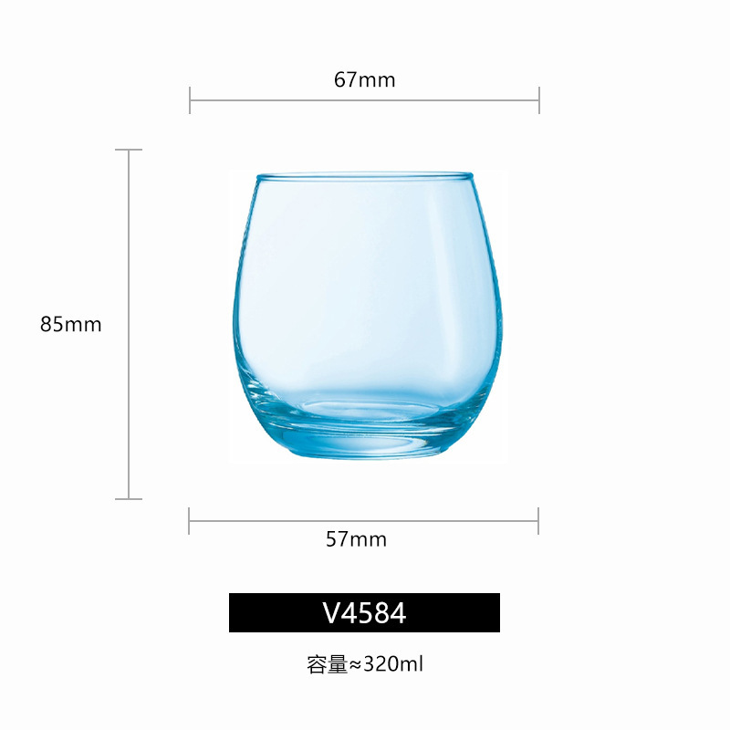 3-V4584 Mann Ningcai straight cup 320ml sky blue