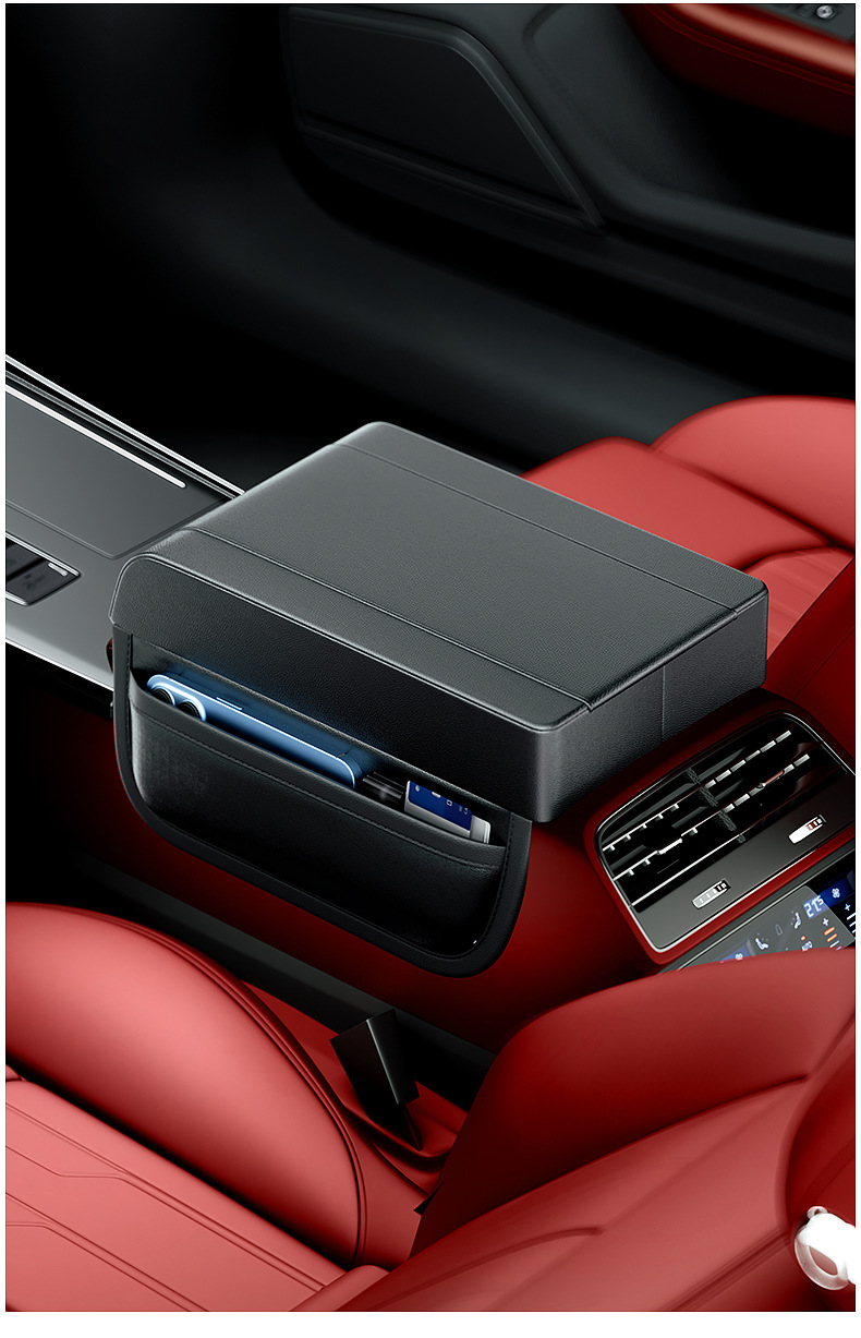 Car Armrest Box Heightening Pad Universal Center Console Leather Cover